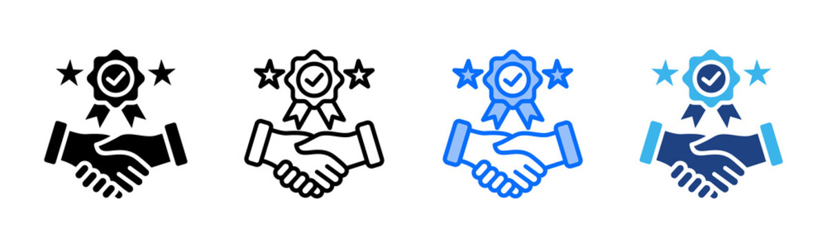 Trustworthiness icon set multiple style collection