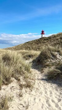 amazing lighthouse on the beach on the island Sylt	