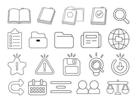 Office Documents and Business Essentials Illustration Collection