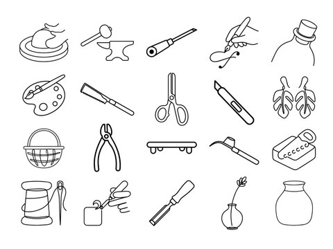 Creative Hobby and Activity Objects Collection Illustration