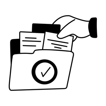 A glyph style illustration showing a folder
