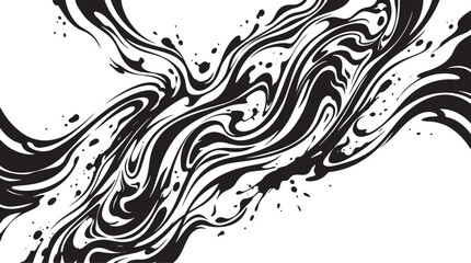 Fototapeta premium Dynamic black liquid splash with organic flowing waves