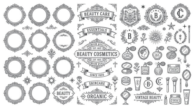 Vintage Beauty and Skincare Emblems and Ornaments