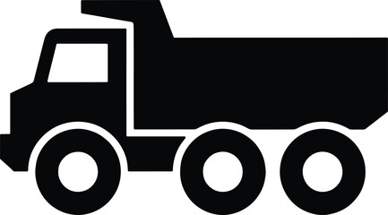 Vector dump truck silhouette construction vehicle icon for logistics transportation and industrial design projects © Md Jafar