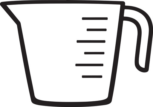 Measuring cup icon outline line art silhouette vector