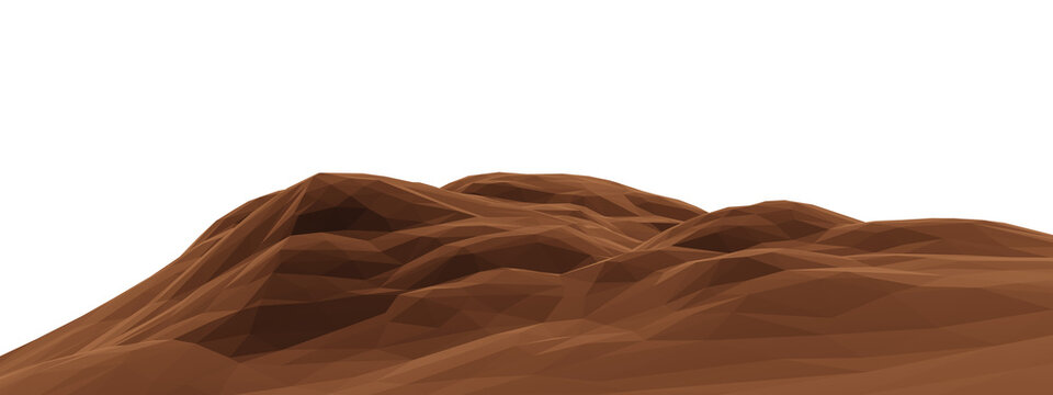 Low poly desert mountain Sand dunes landscape