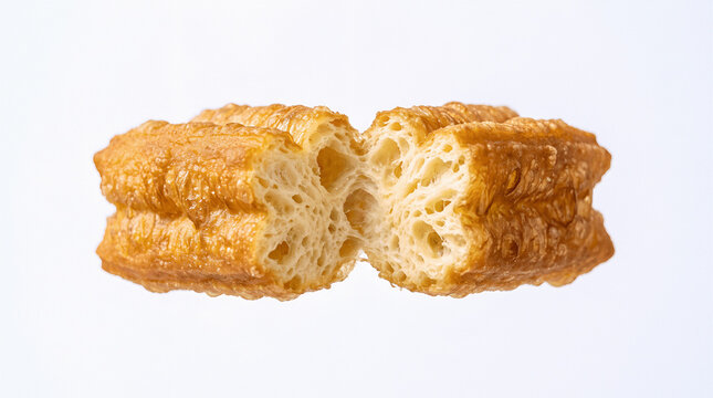A Chinese cruller, Youtiao (油条),  a long golden-brown deep-fried dough stick