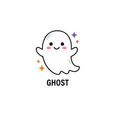 Obraz premium halloween icons ghost vector illustration