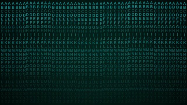 Alphabet pattern animation with gray letters typography layout texture. Alphabet pattern data system code structure backdrop. Alphabet pattern design layer.