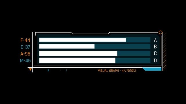 Futuristic HUD Progress Bar Interface with Four Horizontal Loading Channels