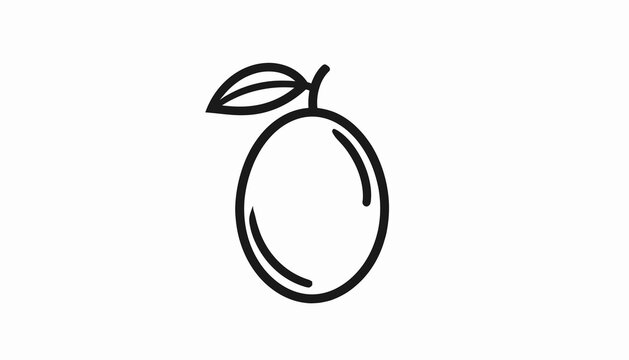 Simple line drawing of a mango.