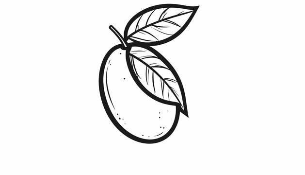 Drawing of a single mango fruit.