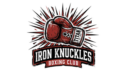 Vintage Boxing Glove Emblem with Explosive Rays © doreng