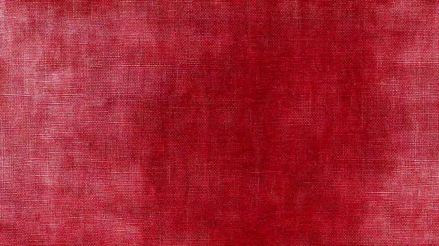 Abstract Crimson Red Mesh Fabric Background with Hessian Linen Weave Texture and Subtle Center Spotlight
