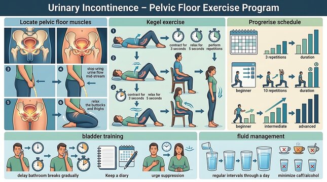 Pelvic floor exercise program for urinary incontinence management