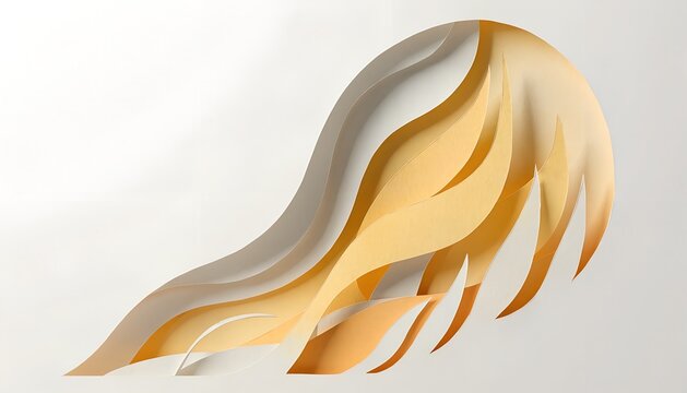 Paper Cut Forest Layers Early Autumn Abstract Nature Background