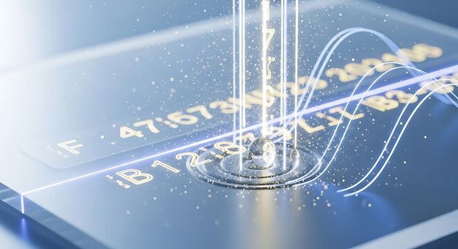 HIPAA data security and digital encryption abstract background with glowing particles and wave patterns for medical technology concepts