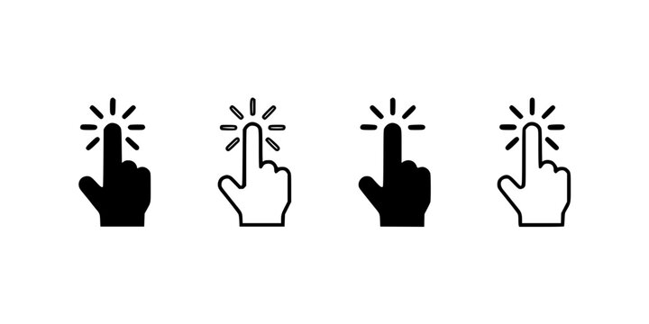 Fingers Pointing Upwards with Radiating Lines in Two Colors and Styles Featuring Finger, Icon, Design with Vector and Symbol
