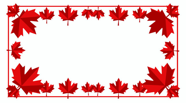 red maple leaf border frame