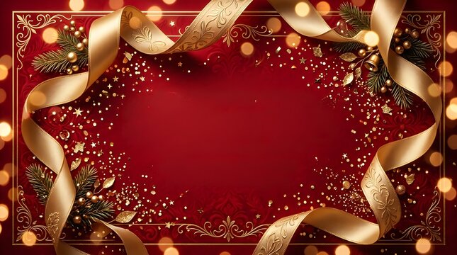 Elegant gift box with festive ribbon and sparkles