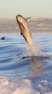 dolphin jumping out of water