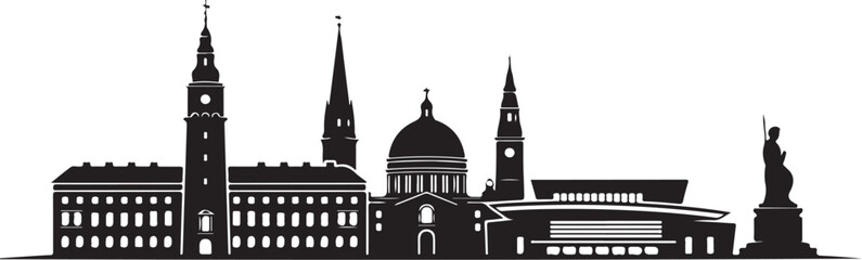 Obraz premium Copenhagen city skyline silhouette vector illustration