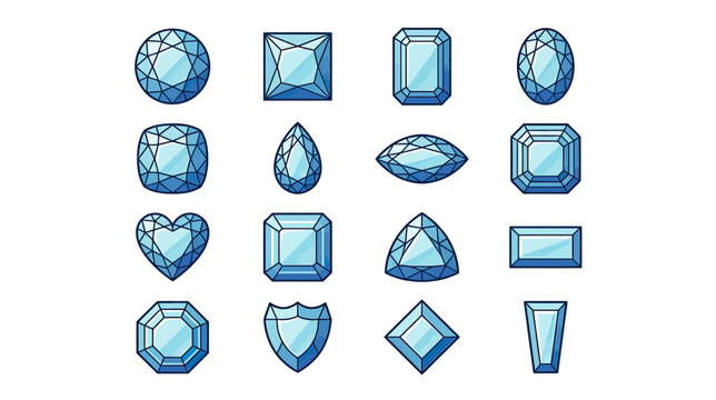 Assorted Blue Gemstone Cuts