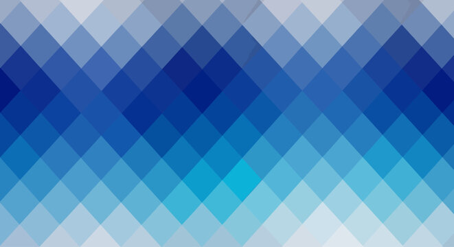 Abstract Geometric Background Featuring a Seamless Vector Pattern with Gradient Shades of Blue Diamonds and Rhombus Shapes for Modern Design