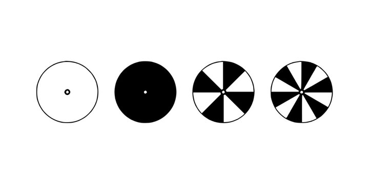 Four Circular Icons Representing Different States of a Component in a Design System Featuring Icon, Circle, State with Black