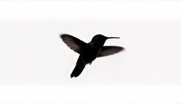 animated gif silhouette of a hummingbird flying flapping its wings