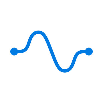 Isolated blue line graph showing fluctuations, representing data analysis, trends, and performance metrics on a white background