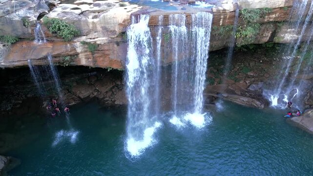 Aerial View of Krang Suri Waterfall, West Jaintia Hills, Meghalaya, India