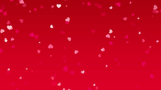 valentines day red and white hearts confetti rain on red background animation,christmas and black friday big sale shopping social media motion design element