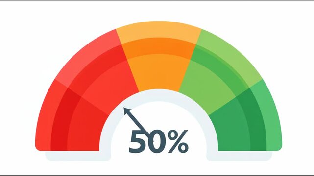 Four indicators show 50 percent completion on each display with a simple design.
