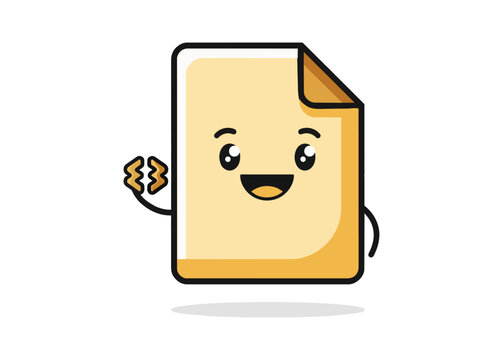 Happy kawaii code file character holding curly brackets