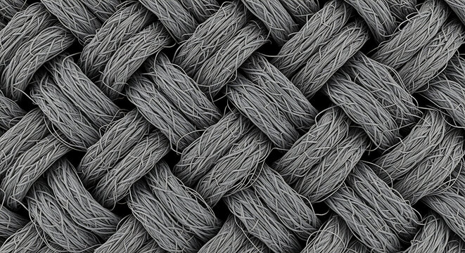 Detailed microscopic woven fabric fiber texture with intricate interlocking yarn patterns