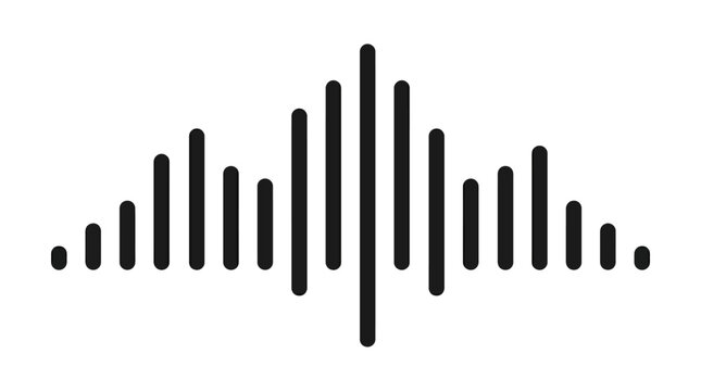 Vector graphic illustration of sound wave pattern on white background