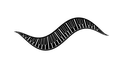 Obraz premium Vector illustration of a wavy black line with white stripes on a white background