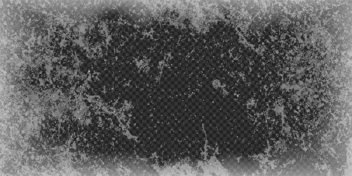 Winter window with ice texture and overlay effect. Frosty border of  banner or poster. Vector grunge illustration