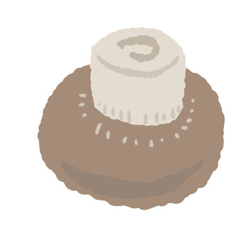 Whole Brown Mushroom Bottom View