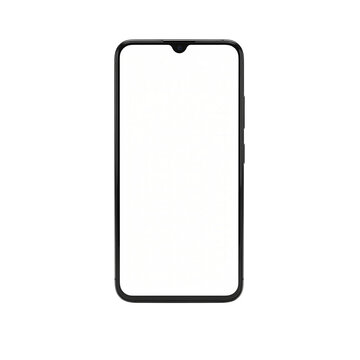 Smartphone With White Frame And Blank Screen Isolated Silhouette