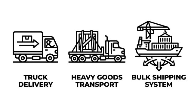 Logistics and freight shipping icon set with logistics shipping transport delivery industry container distribution commerce business transportation containerization management corporate