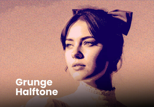 Grunge Halftone Photo Effect