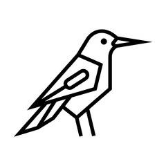Obraz premium Abstract geometric line art bird profile illustration.