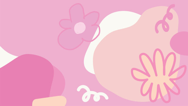 Abstract floral pink desktop wallpaper vector