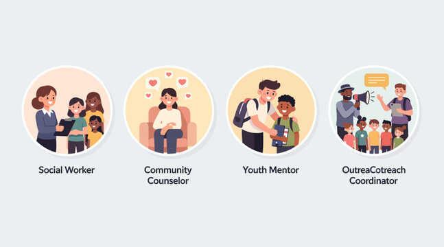 Social work professionals, community helpers