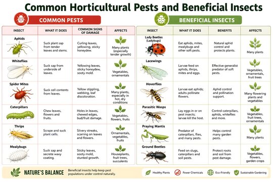 Helpful Insects vs Harmful Garden Pests Labeled Infographic
