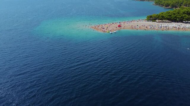 Parasail flying towards golden horn beach in bol croatia