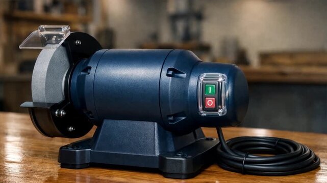 Tool sharpening equipment in workshop