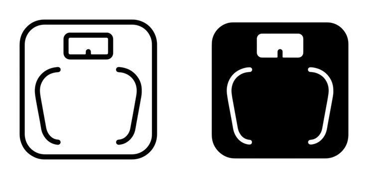 Body Weight Scale Icons, Digital Health Measurement, Fitness Tracking, Body Composition Analysis, Slimming, Weight Loss, Healthcare, Medical Device, Simple Vector Graphics